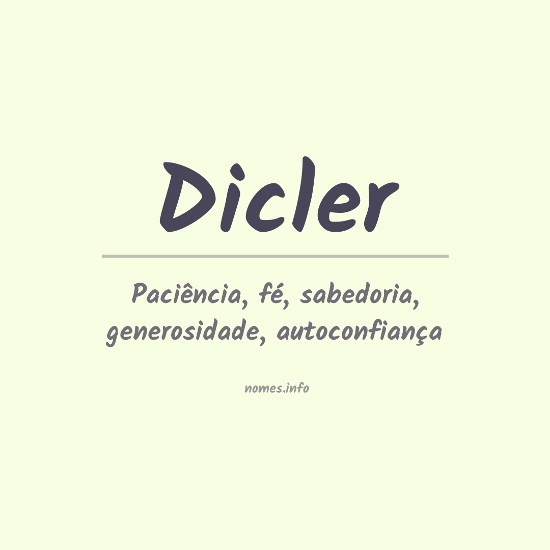 Significado do nome Dicler
