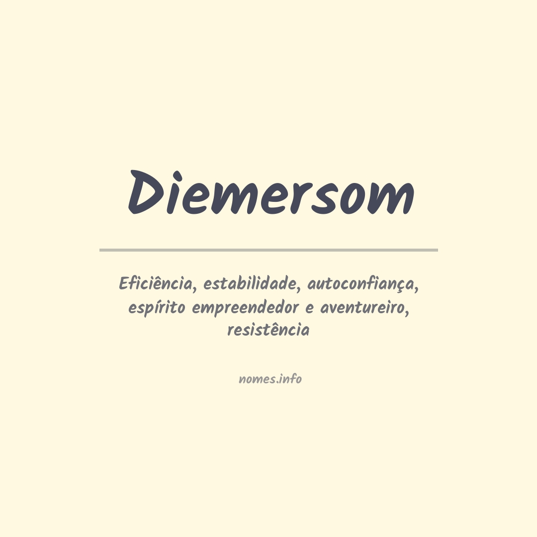 Significado do nome Diemersom