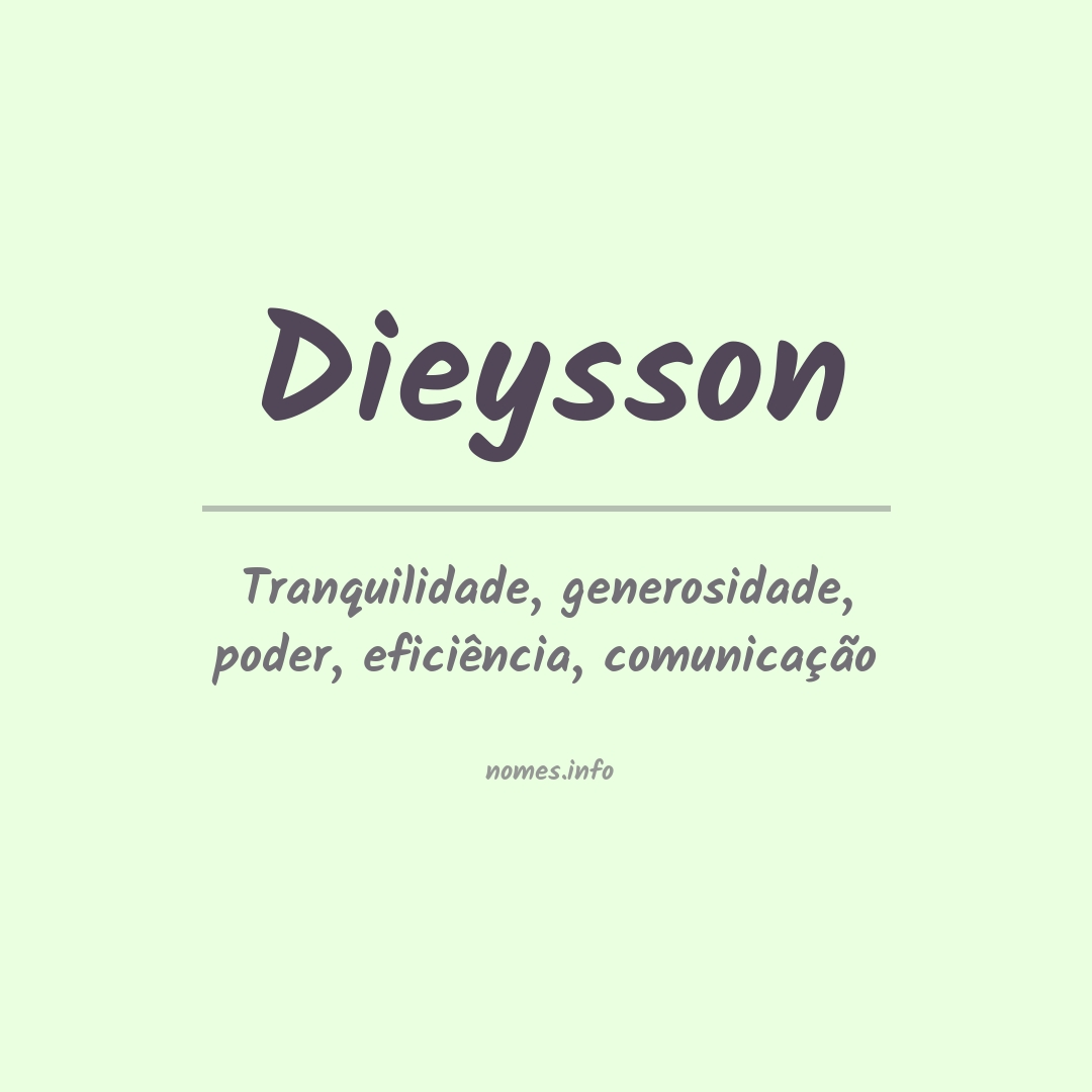 Significado do nome Dieysson