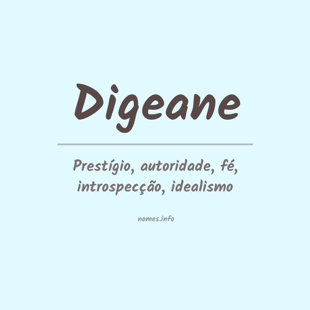 Significado do nome Digeane