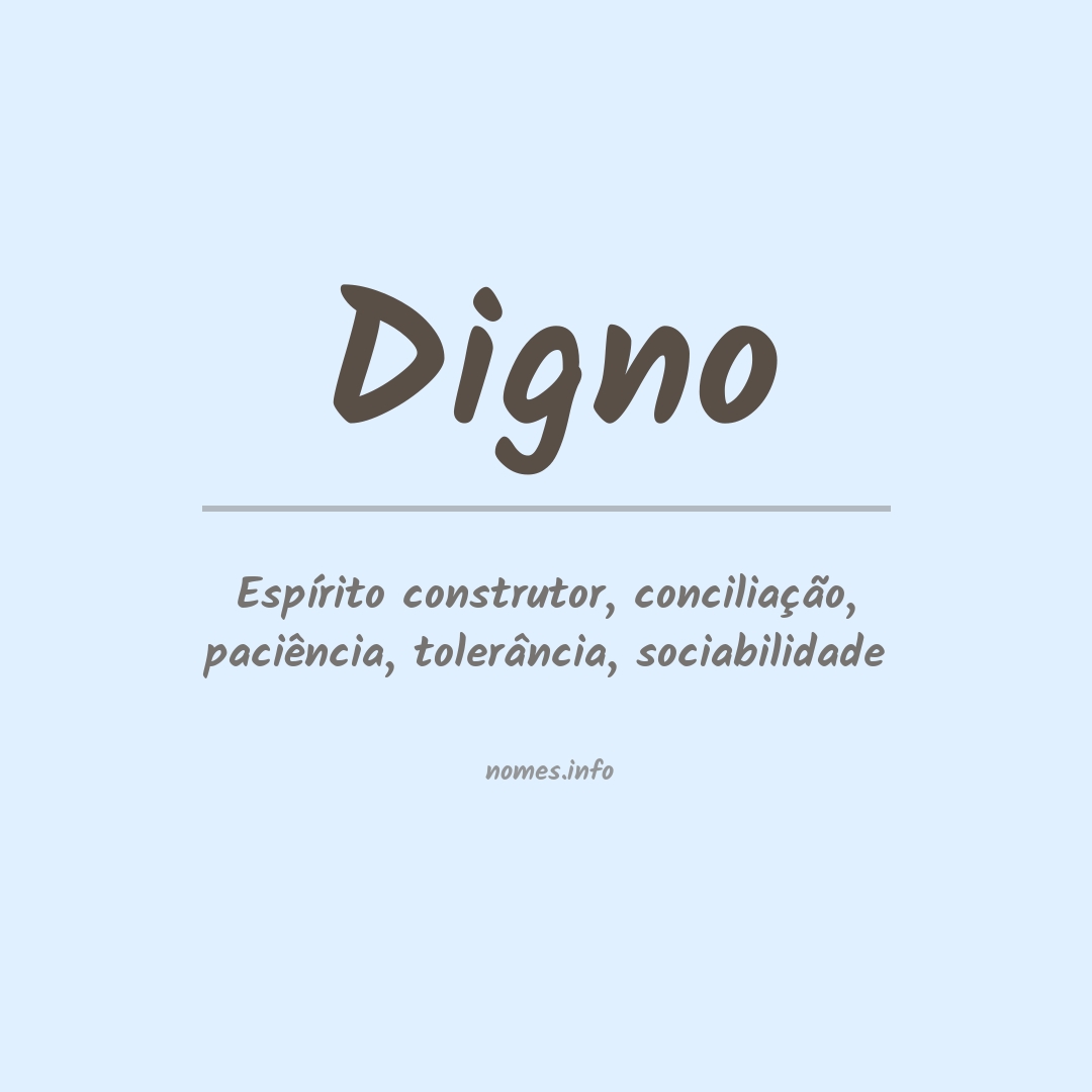 Significado do nome Digno