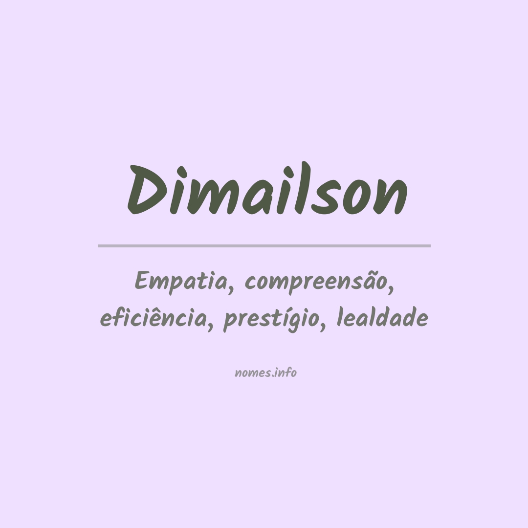 Significado do nome Dimailson