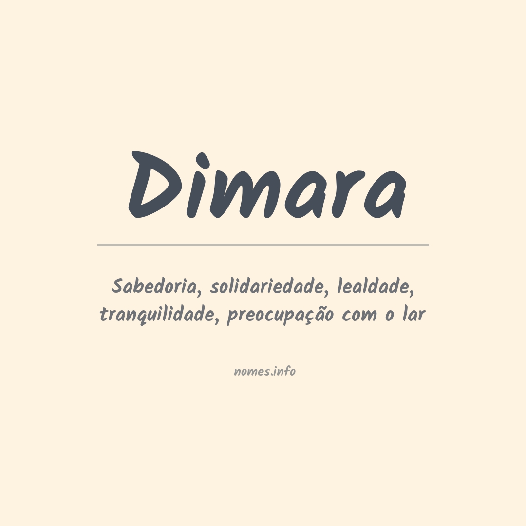 Significado do nome Dimara