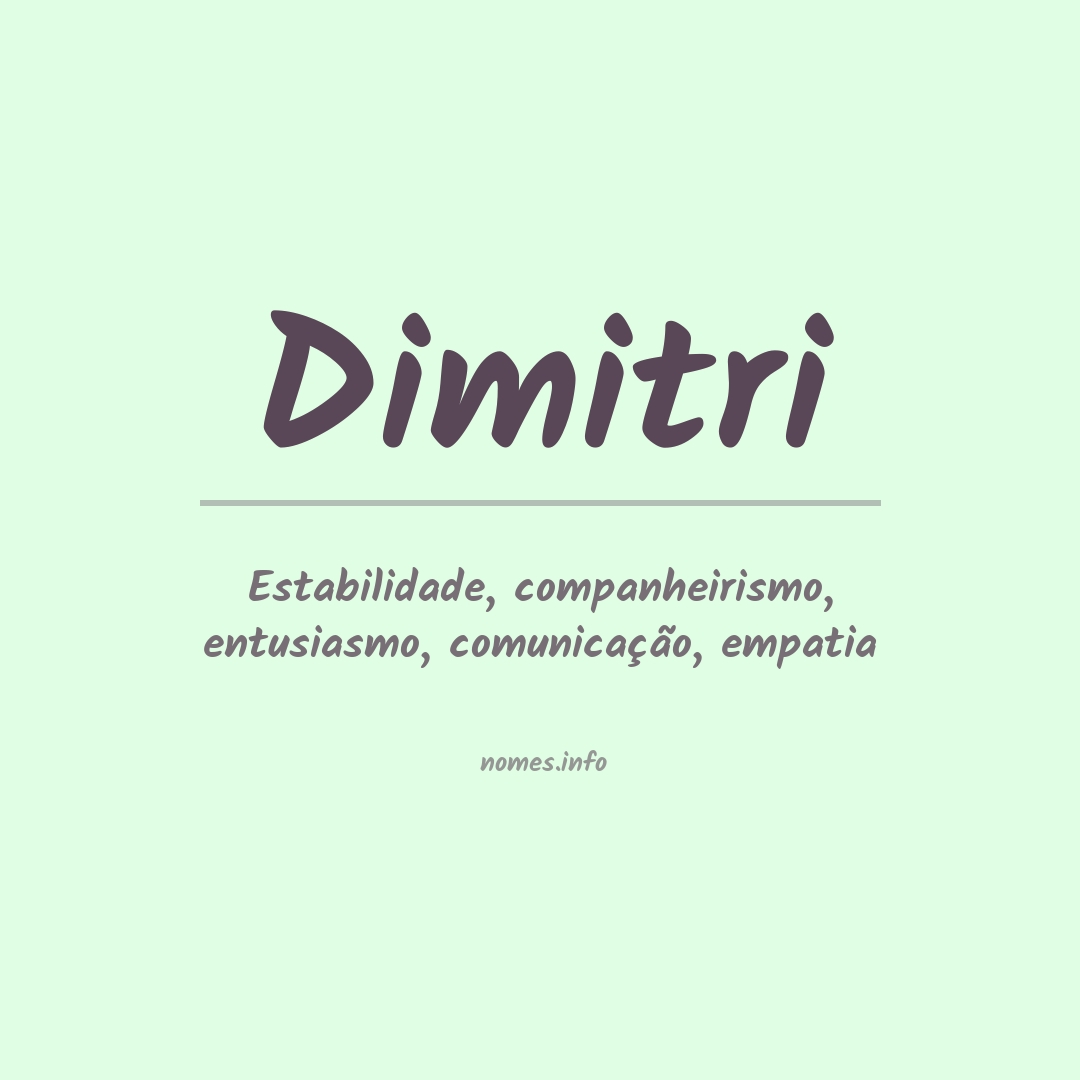 Significado do nome Dimitri