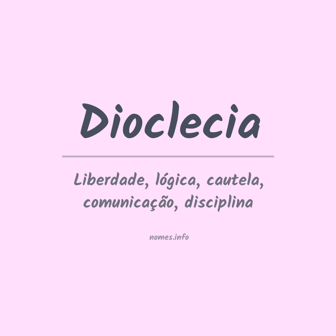 Significado do nome Dioclecia