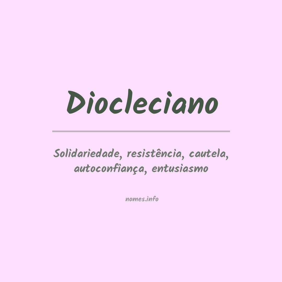 Significado do nome Diocleciano