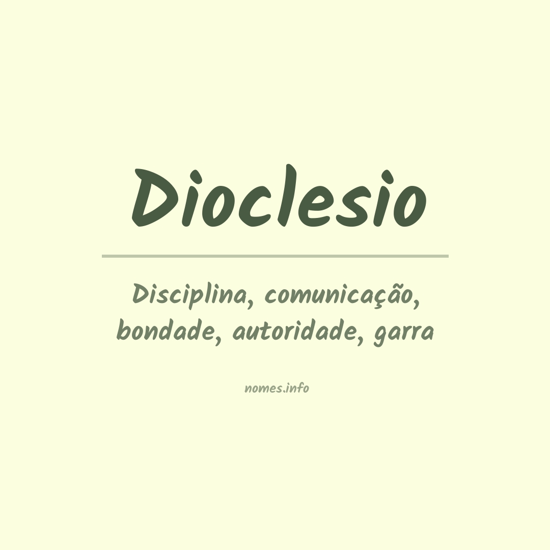 Significado do nome Dioclesio