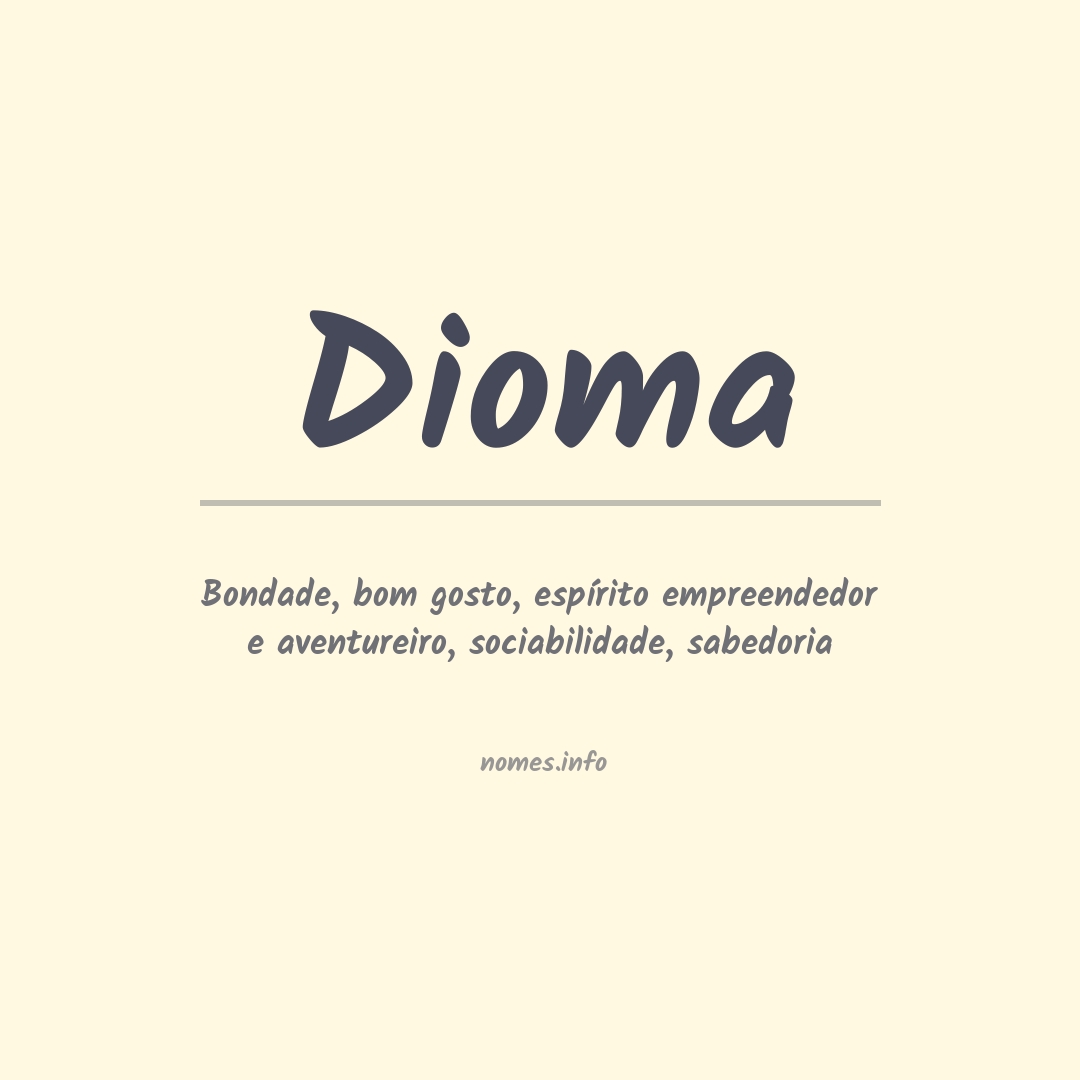 Significado do nome Dioma