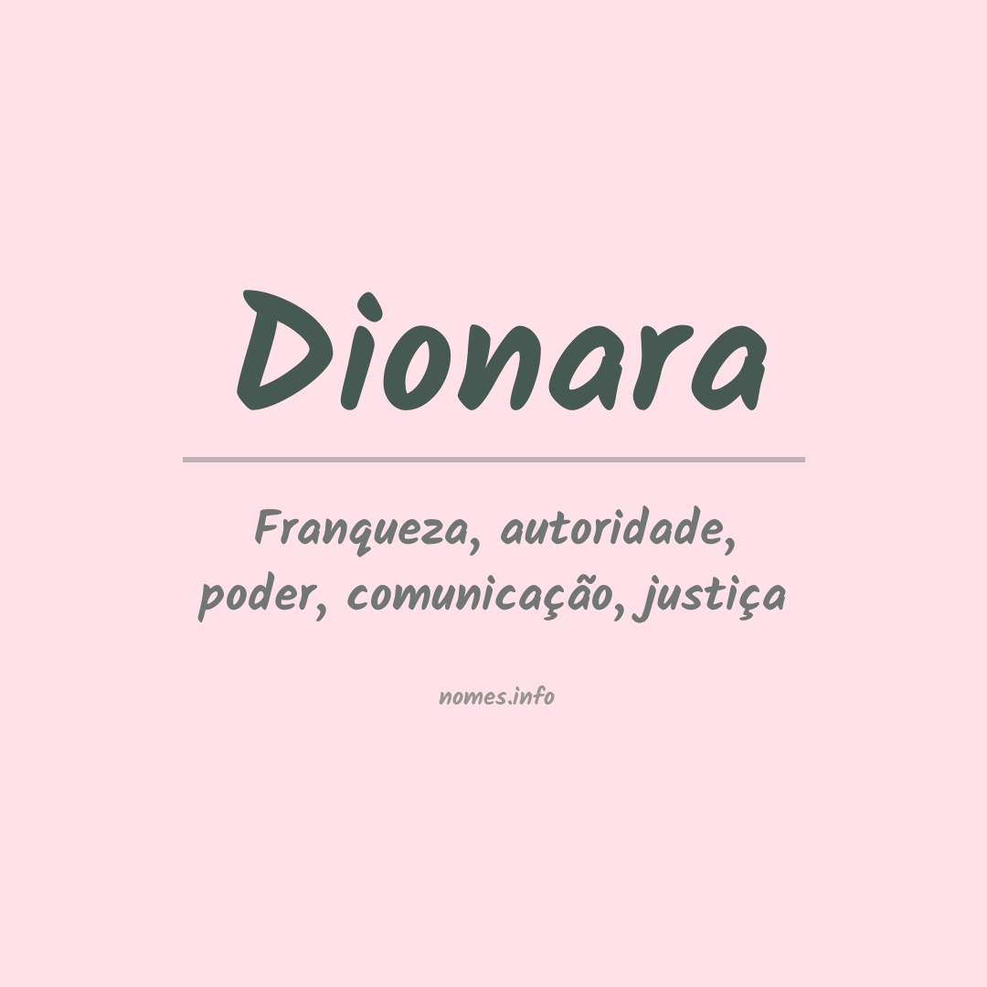 Significado do nome Dionara