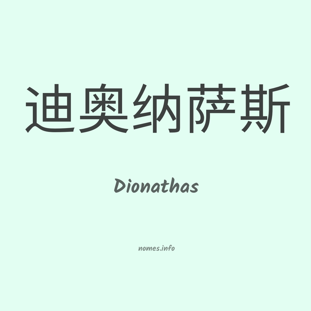 Dionathas em chinês