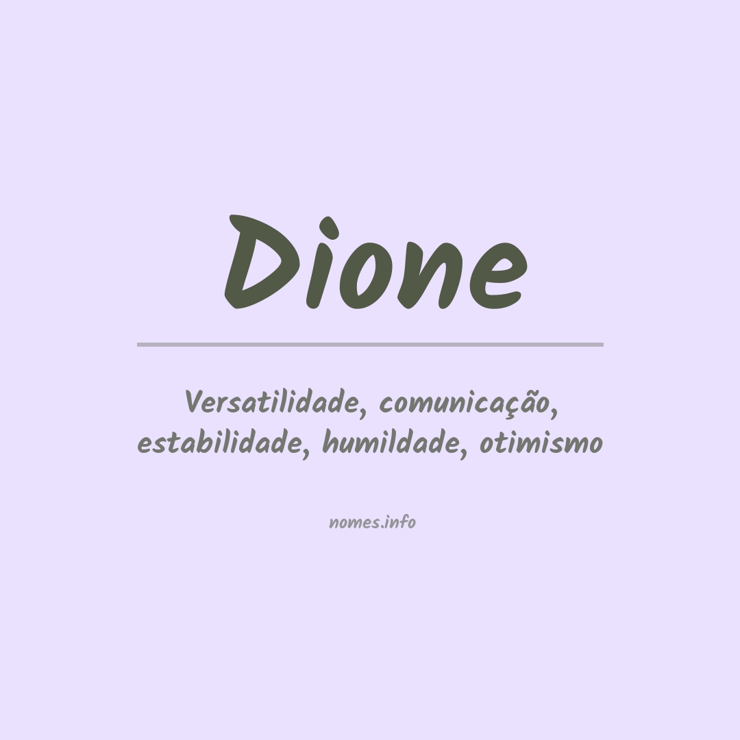 Significado do nome Dione