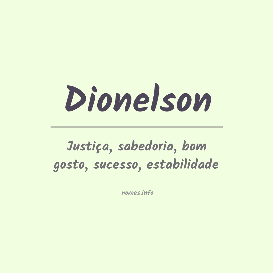 Significado do nome Dionelson