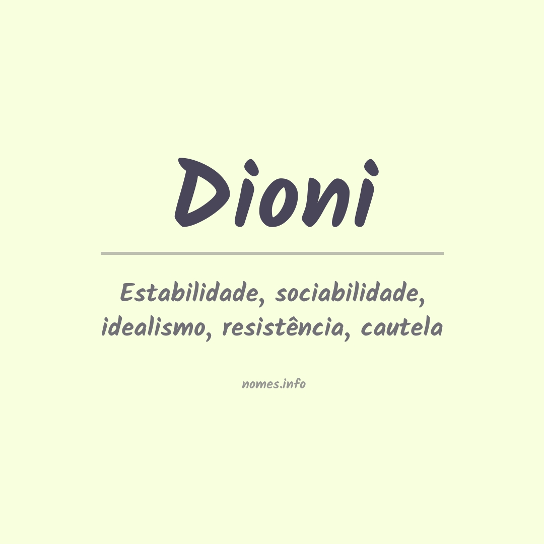 Significado do nome Dioni