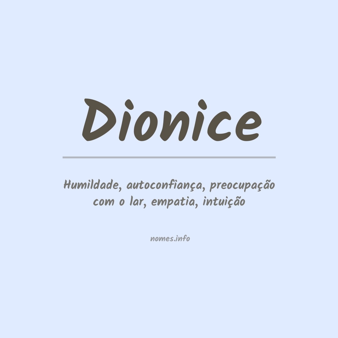 Significado do nome Dionice