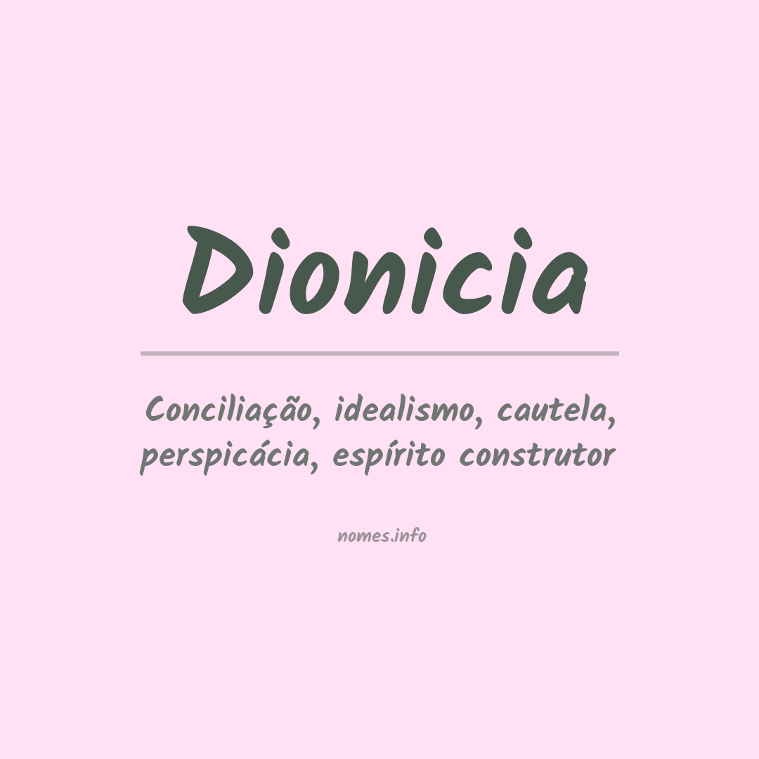 Significado do nome Dionicia