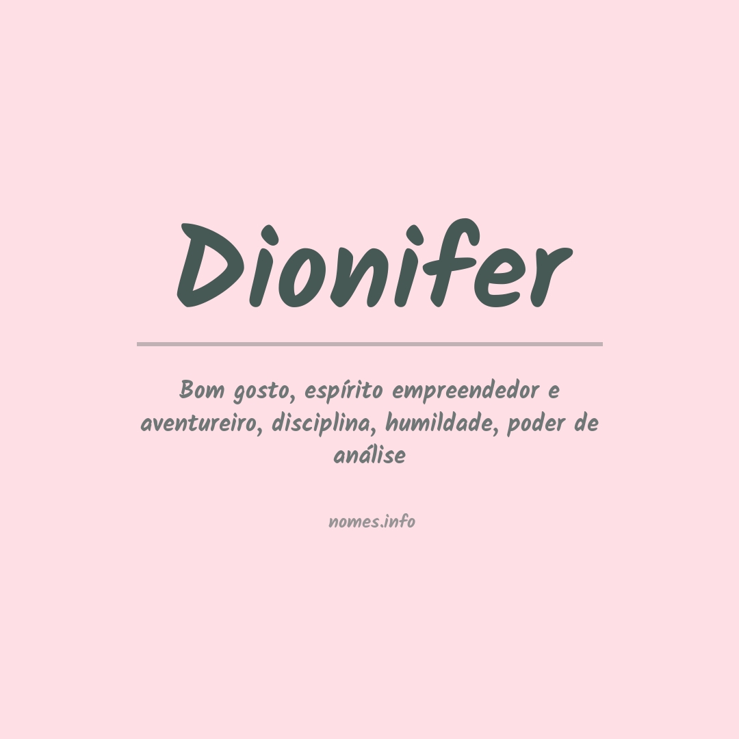 Significado do nome Dionifer