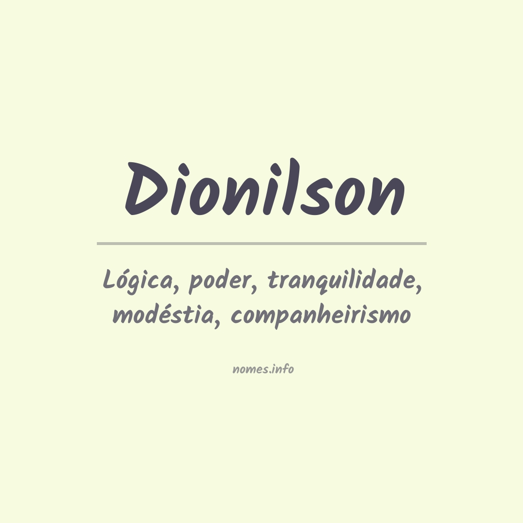 Significado do nome Dionilson