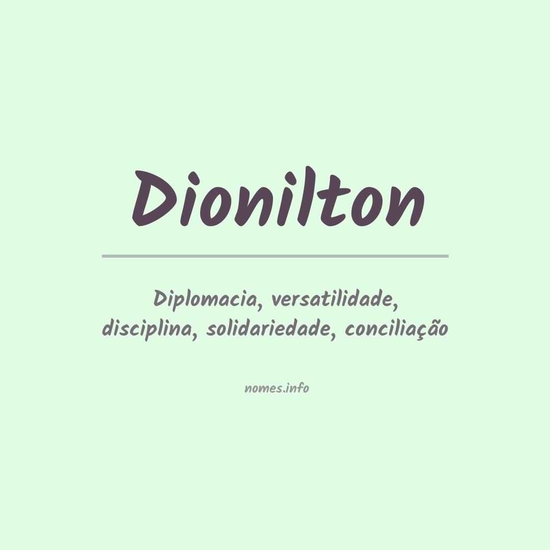 Significado do nome Dionilton