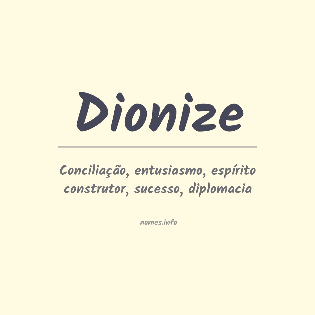 Significado do nome Dionize