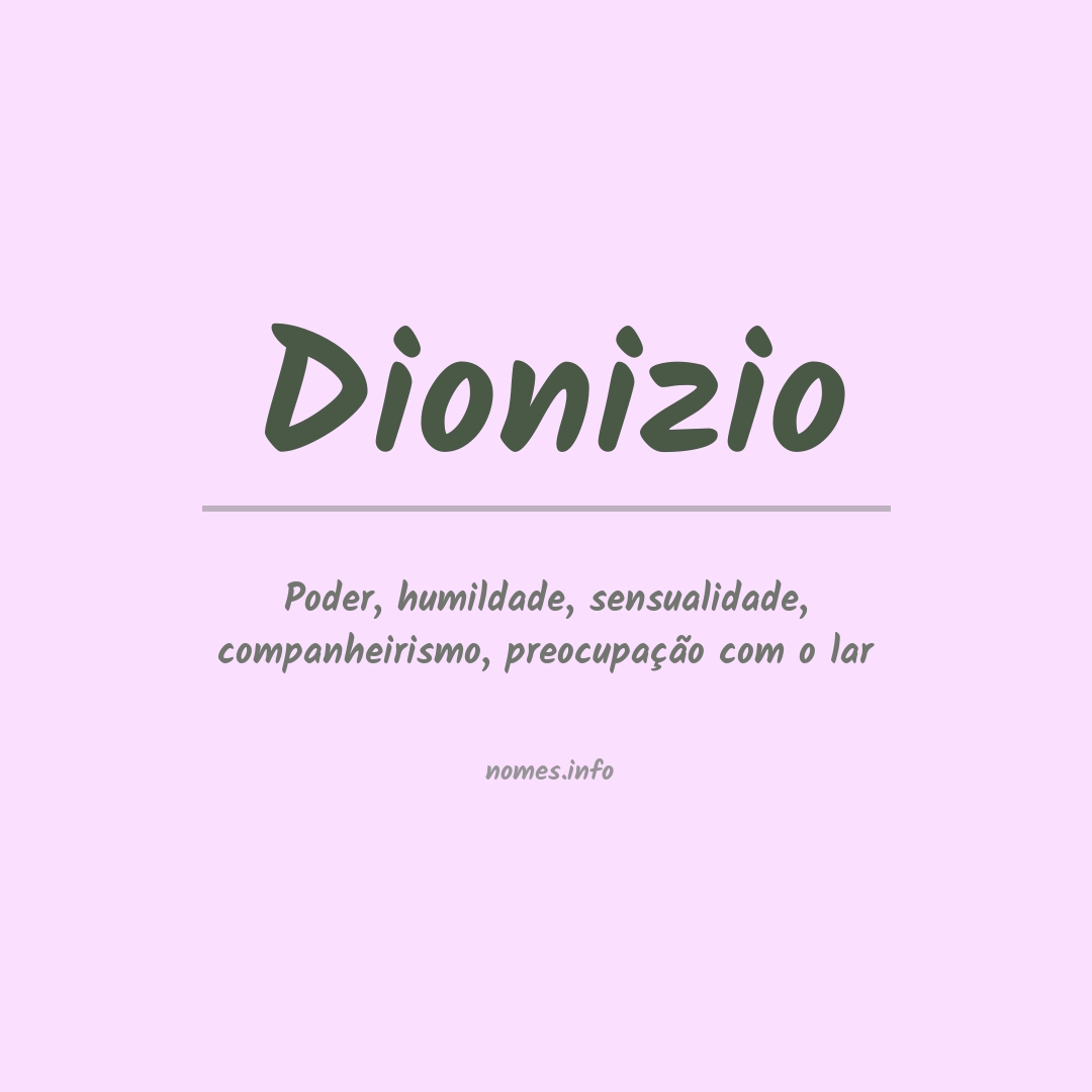 Significado do nome Dionizio