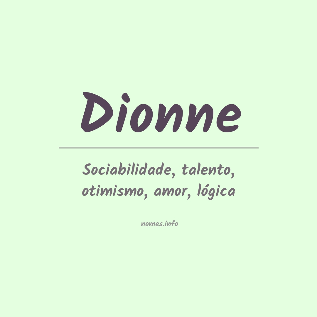 Significado do nome Dionne