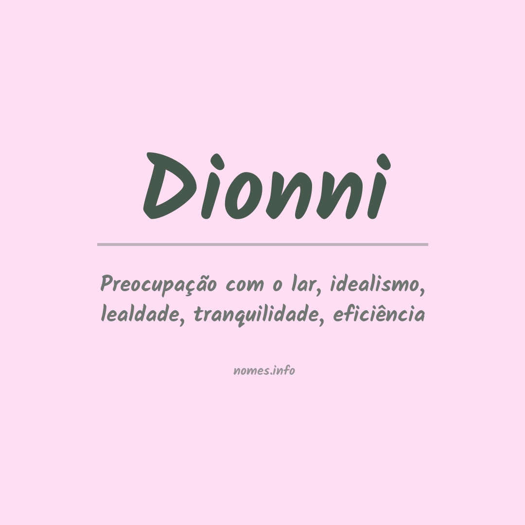 Significado do nome Dionni