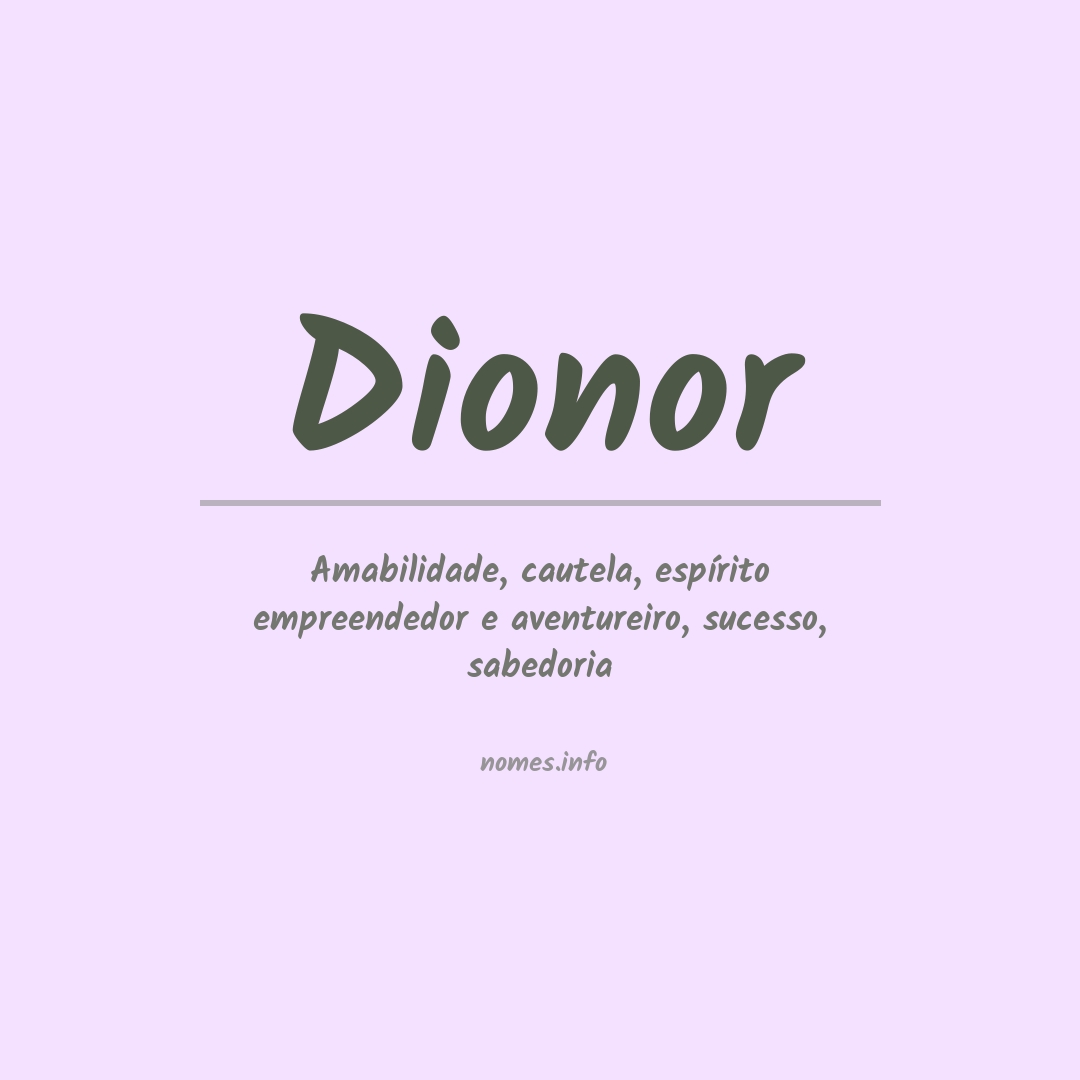 Significado do nome Dionor
