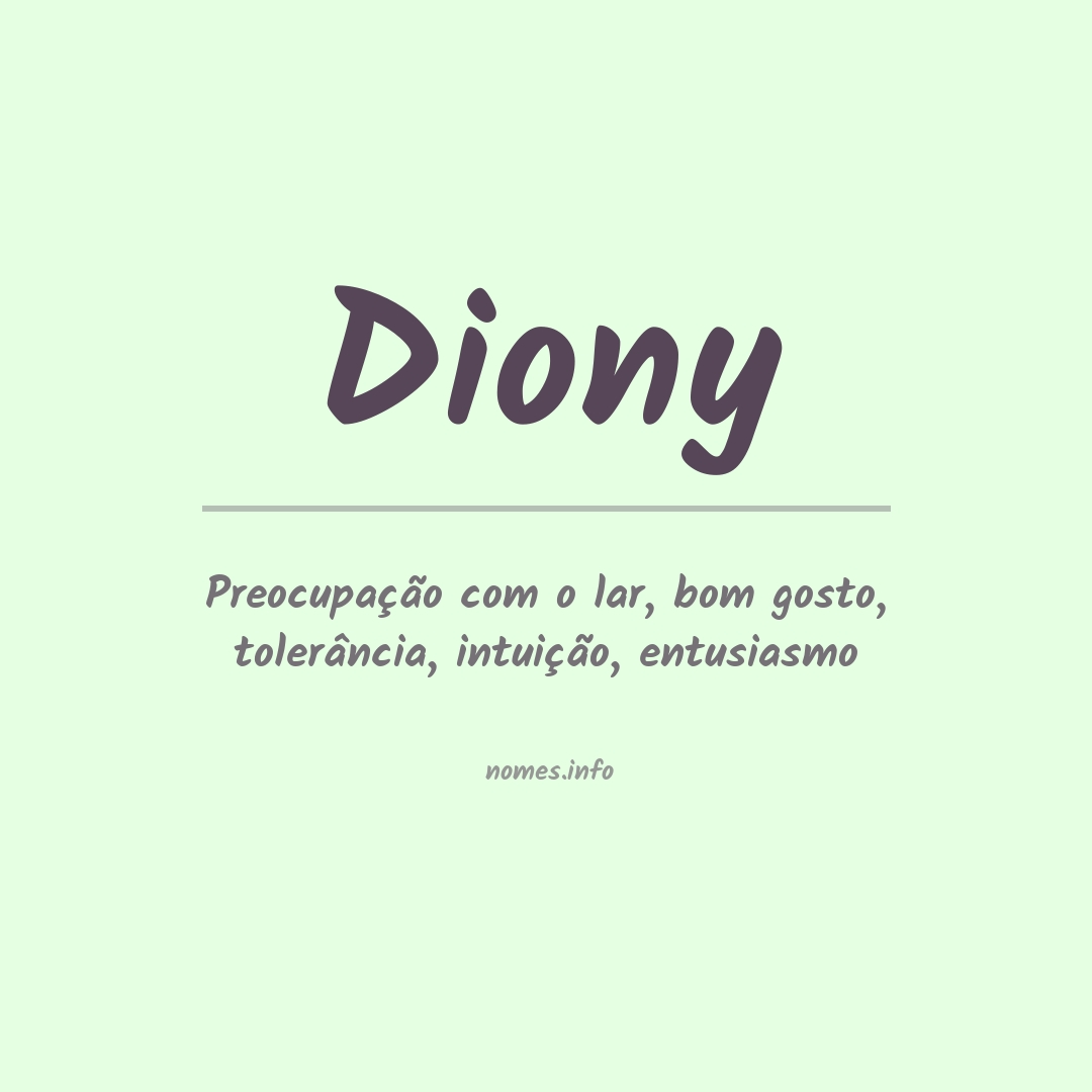 Significado do nome Diony