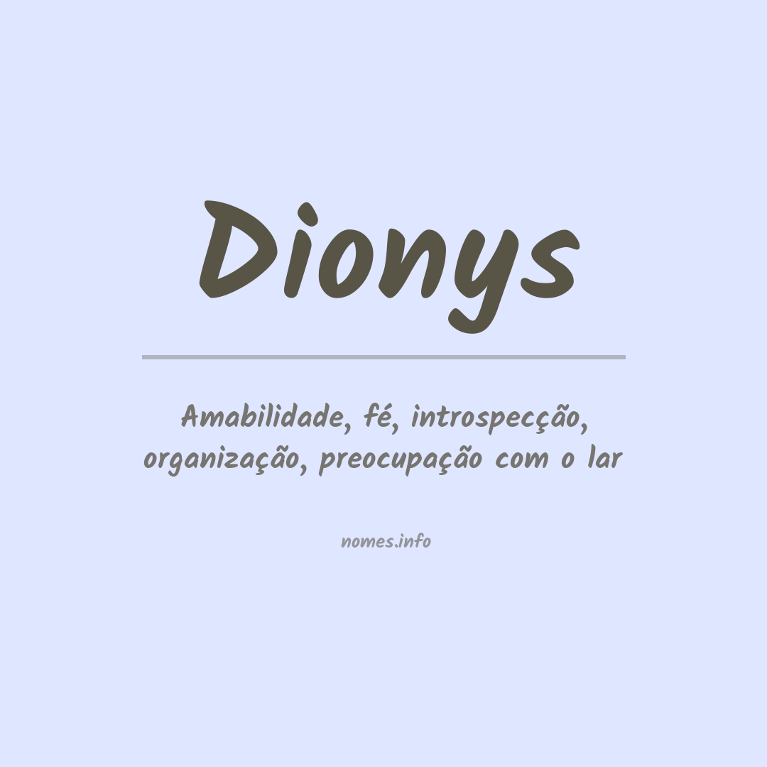 Significado do nome Dionys