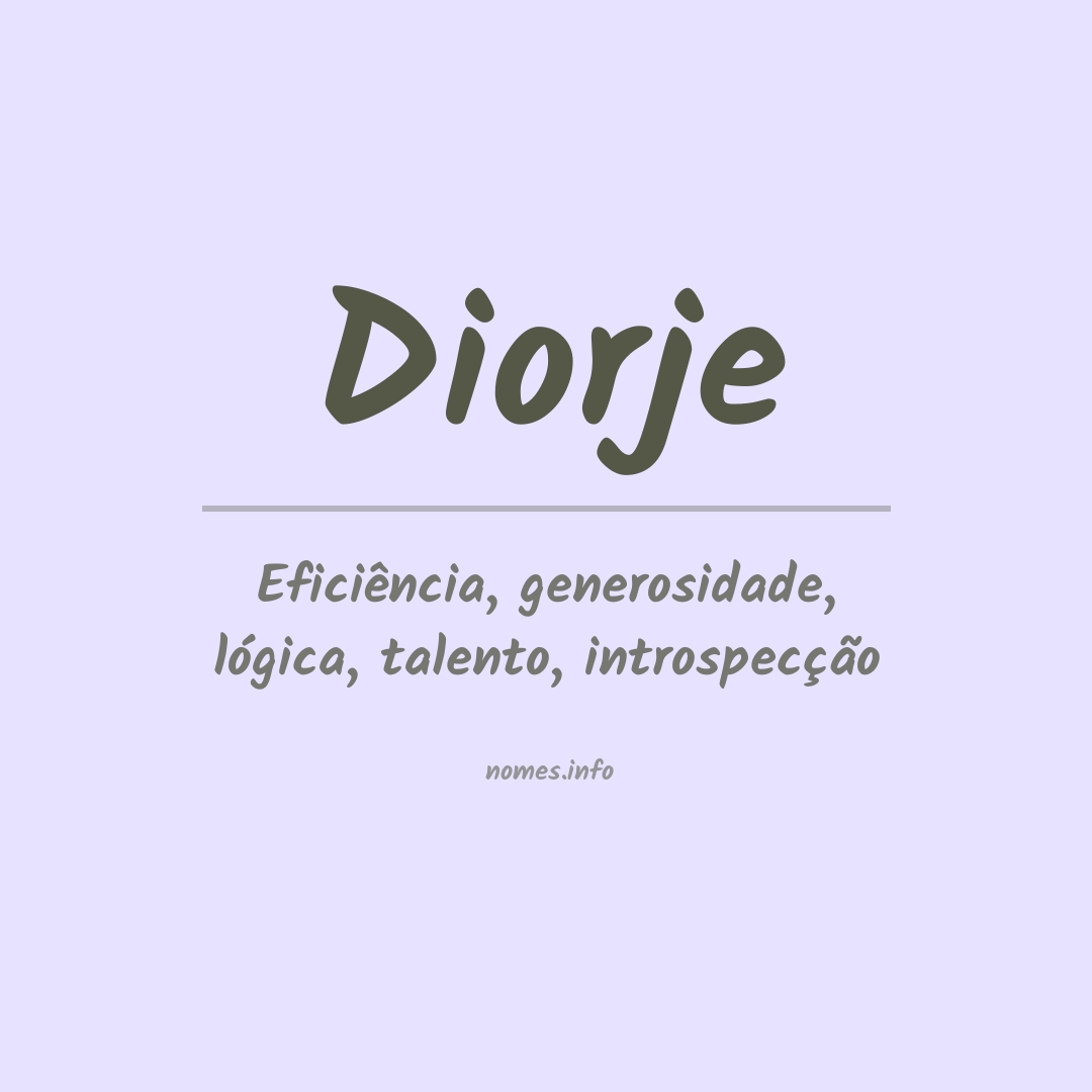 Significado do nome Diorje