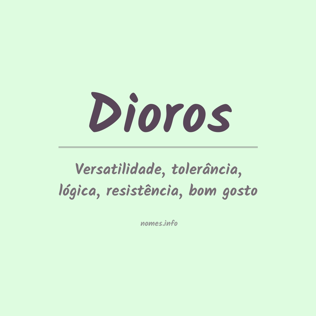 Significado do nome Dioros