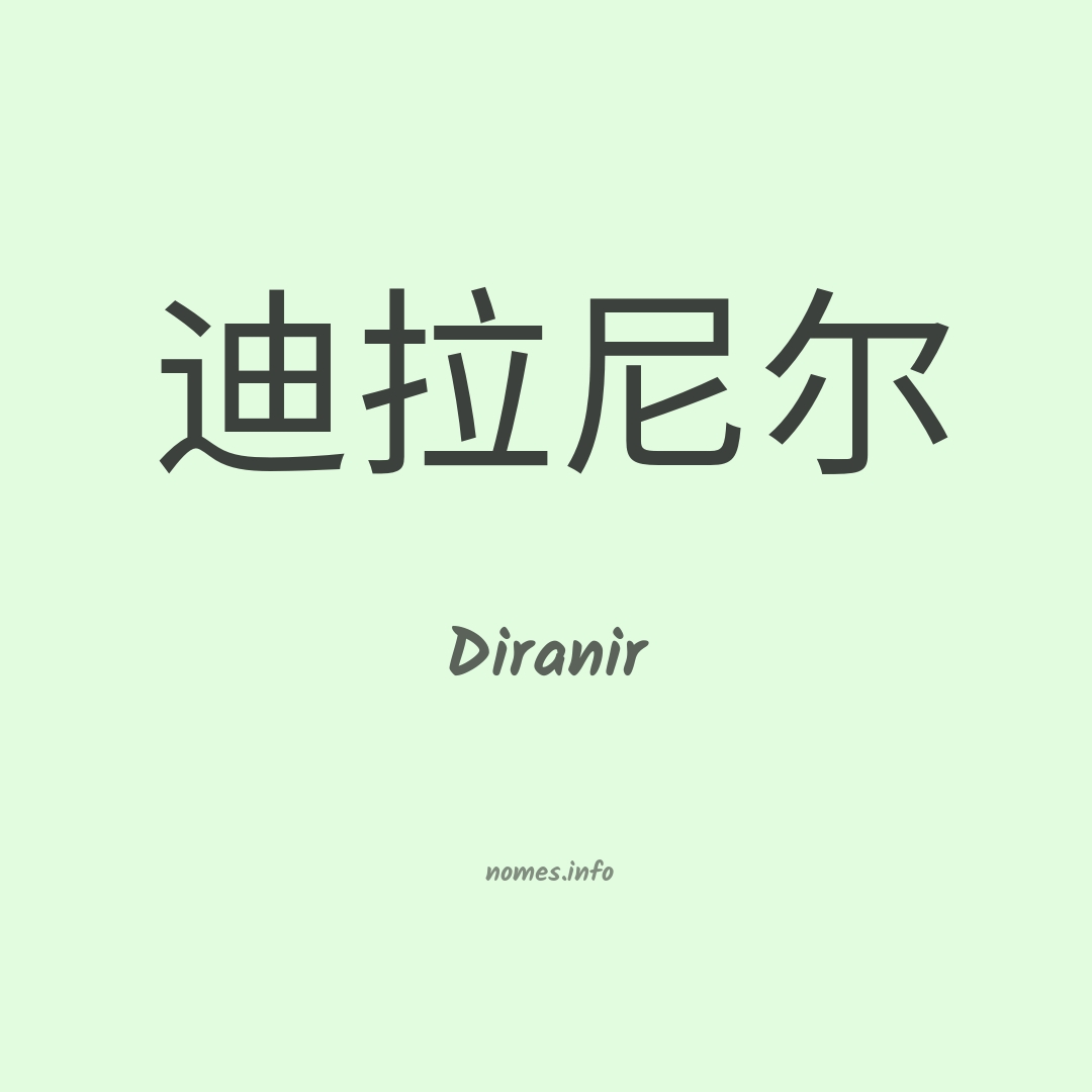 Diranir em chinês