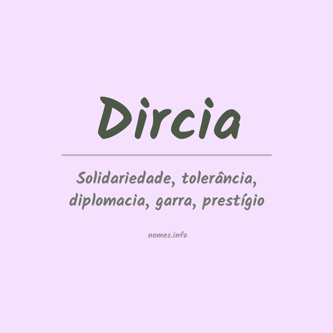 Significado do nome Dircia