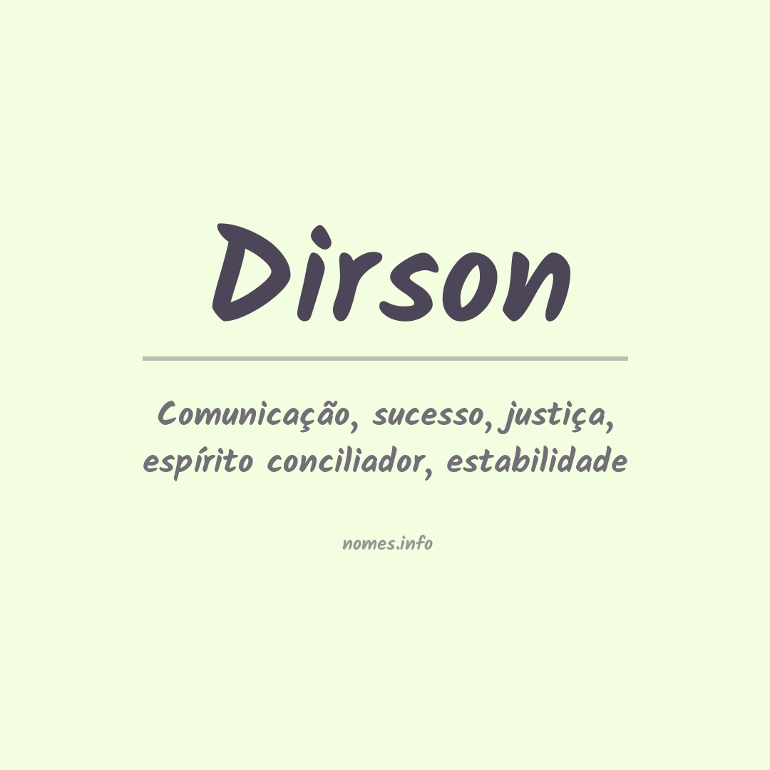 Significado do nome Dirson