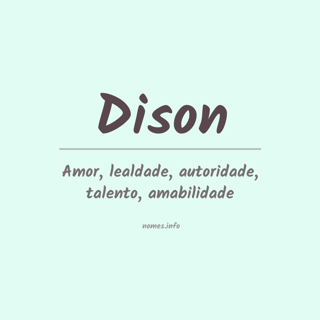 Significado do nome Dison