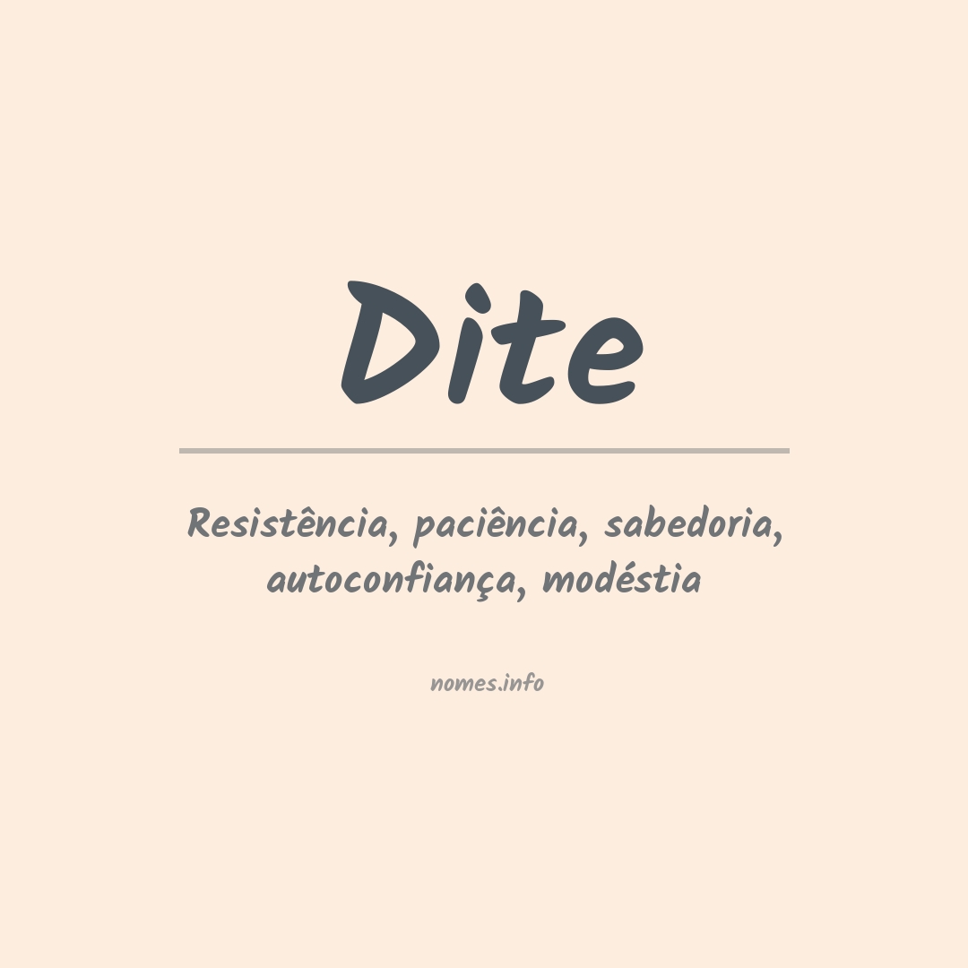 Significado do nome Dite