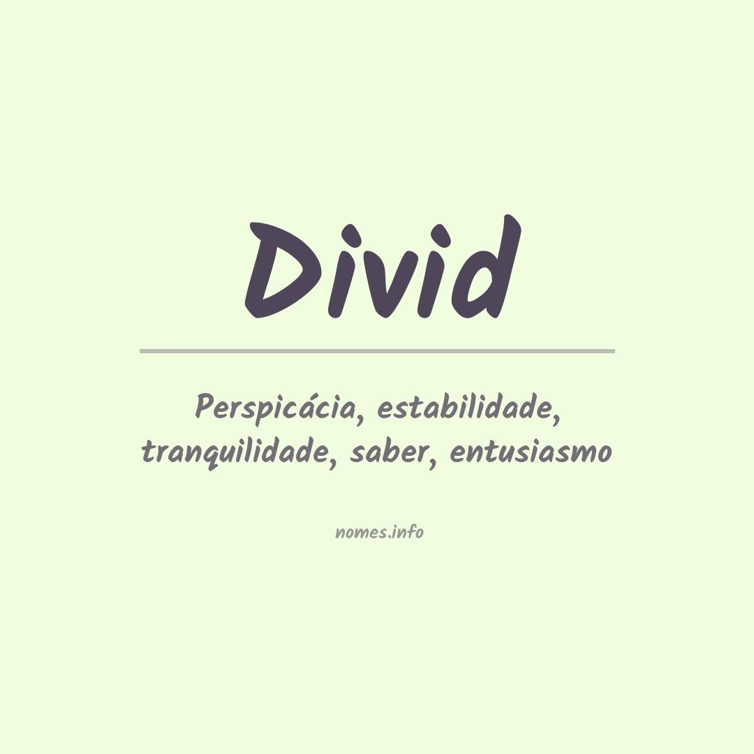 Significado do nome Divid