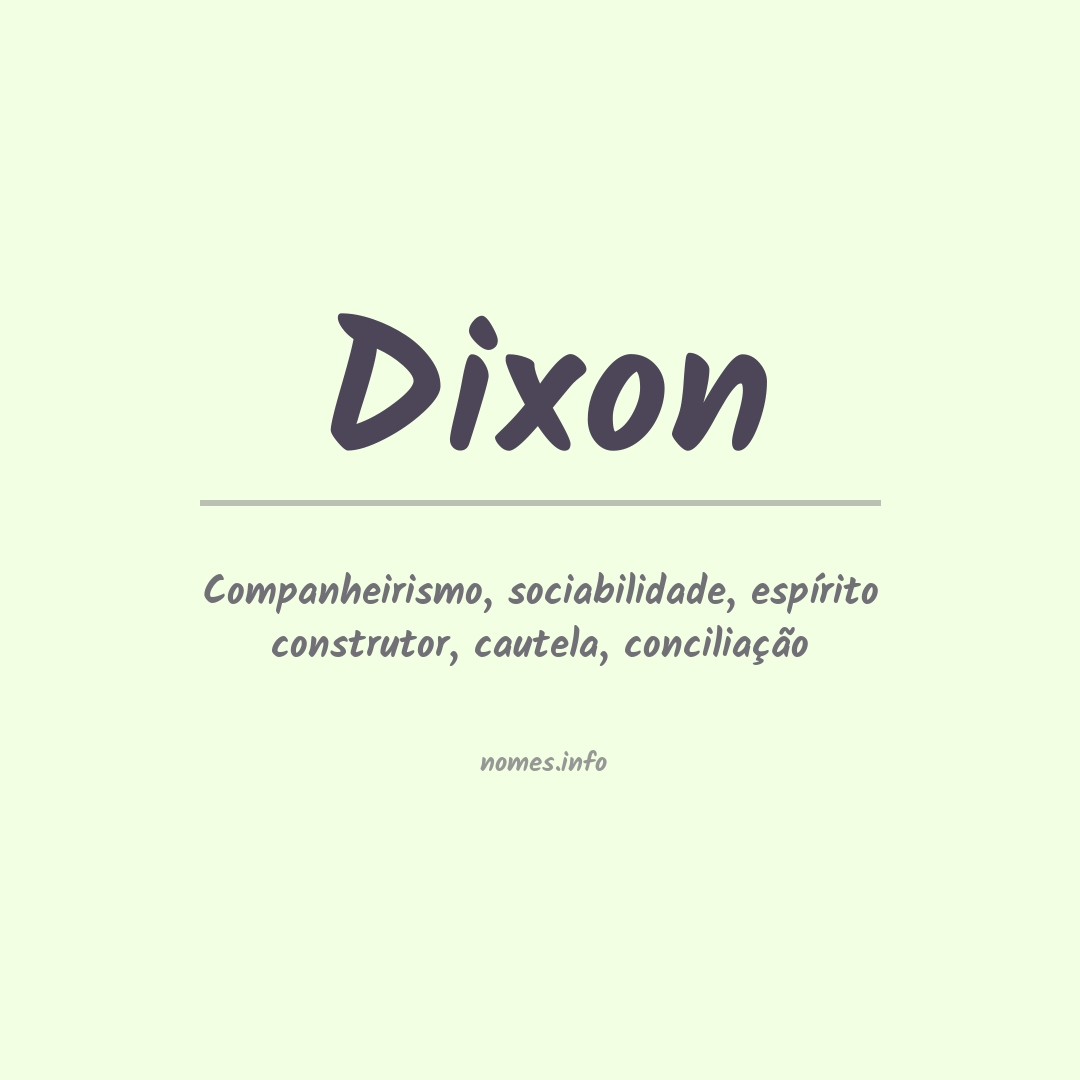 Significado do nome Dixon