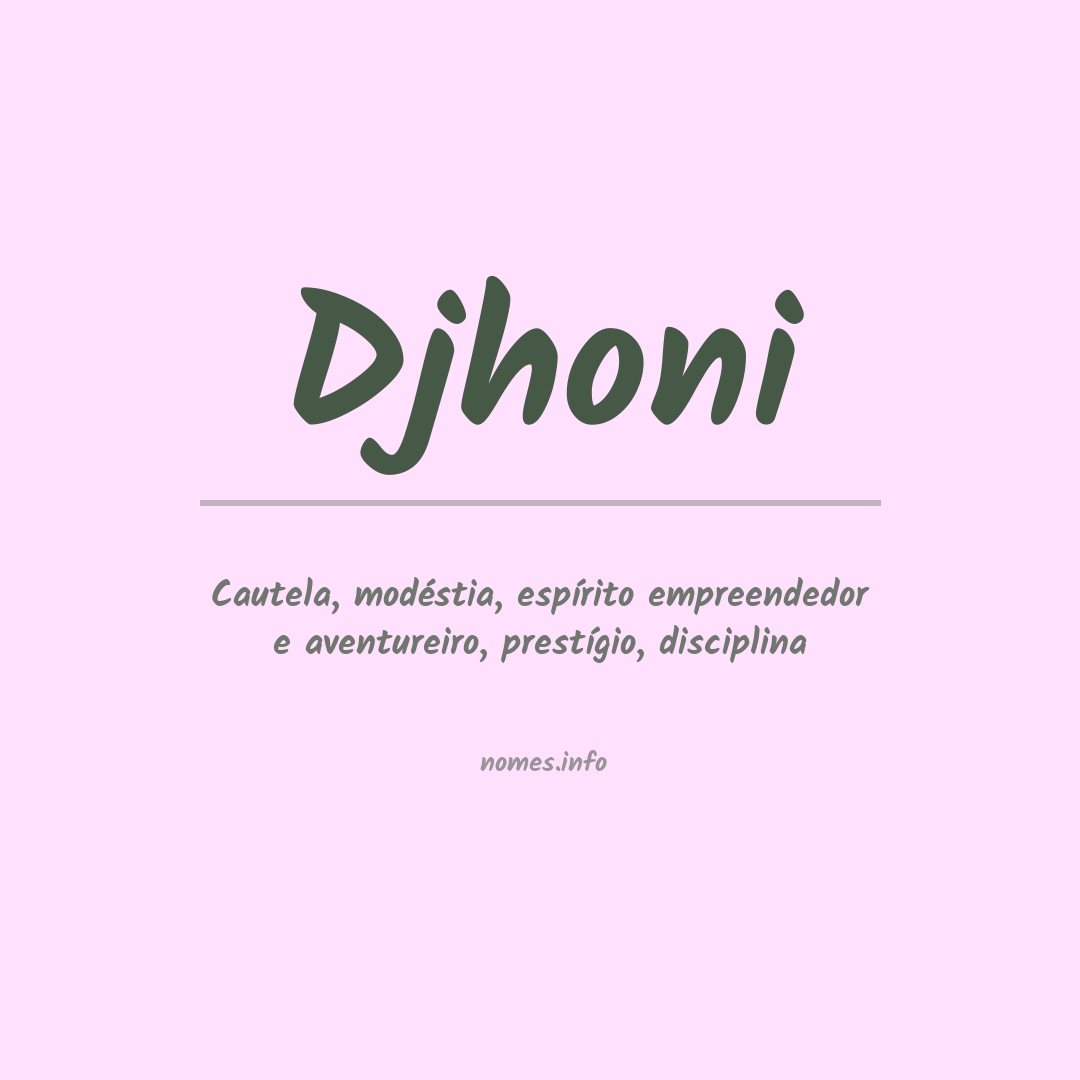 Significado do nome Djhoni