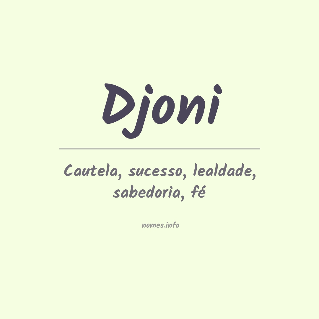Significado do nome Djoni