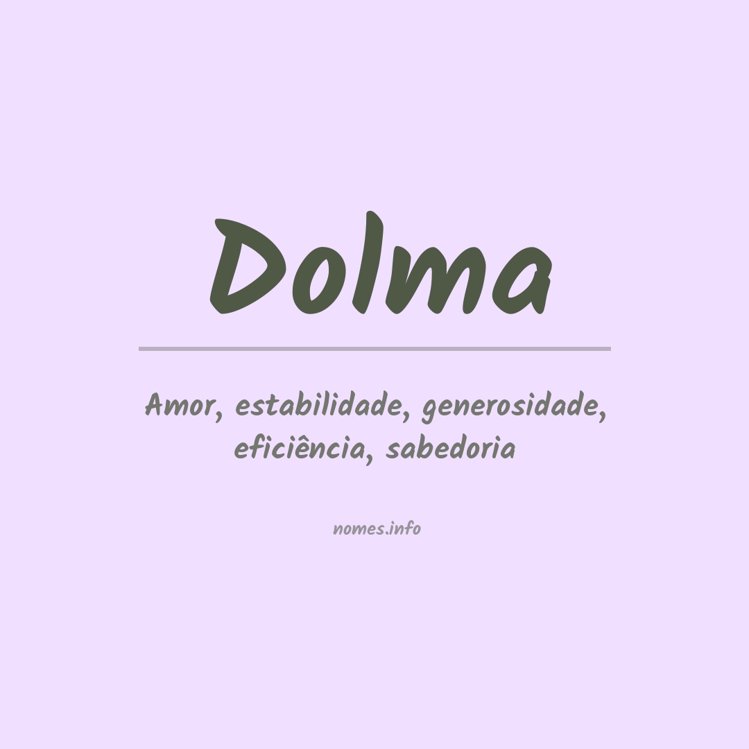 Significado do nome Dolma