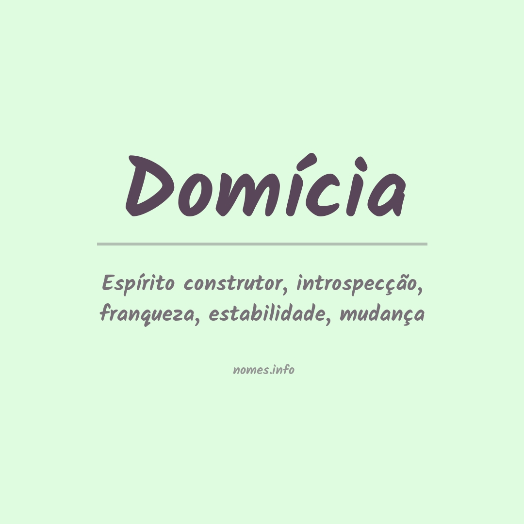 Significado do nome Domícia