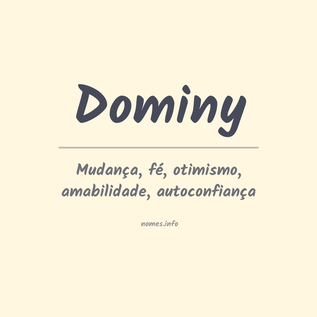 Significado do nome Dominy