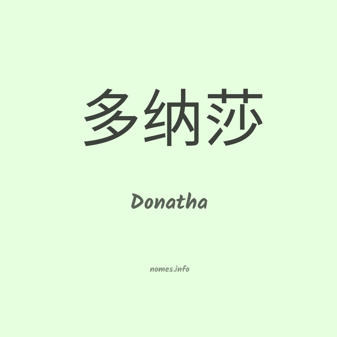 Donatha em chinês
