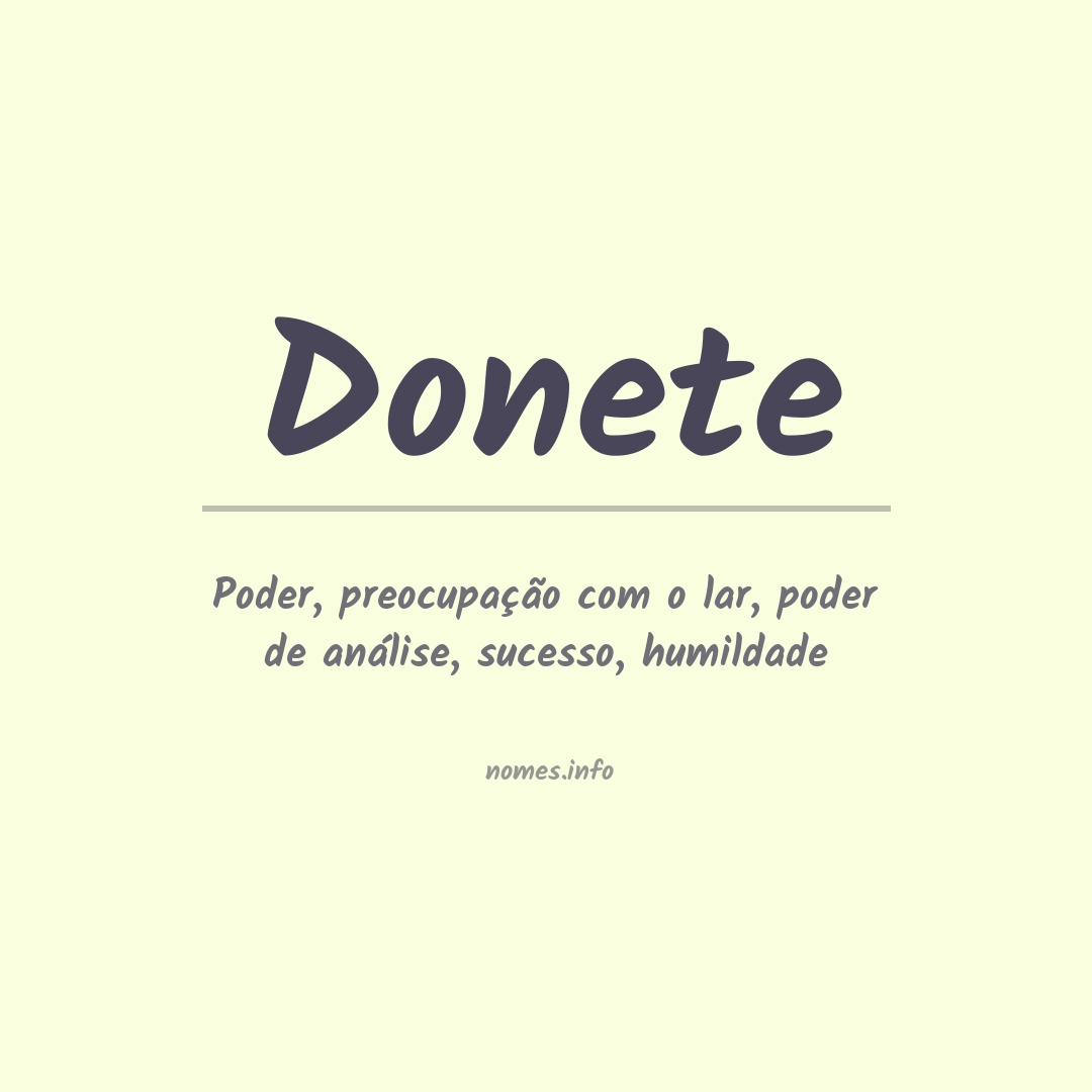 Significado do nome Donete