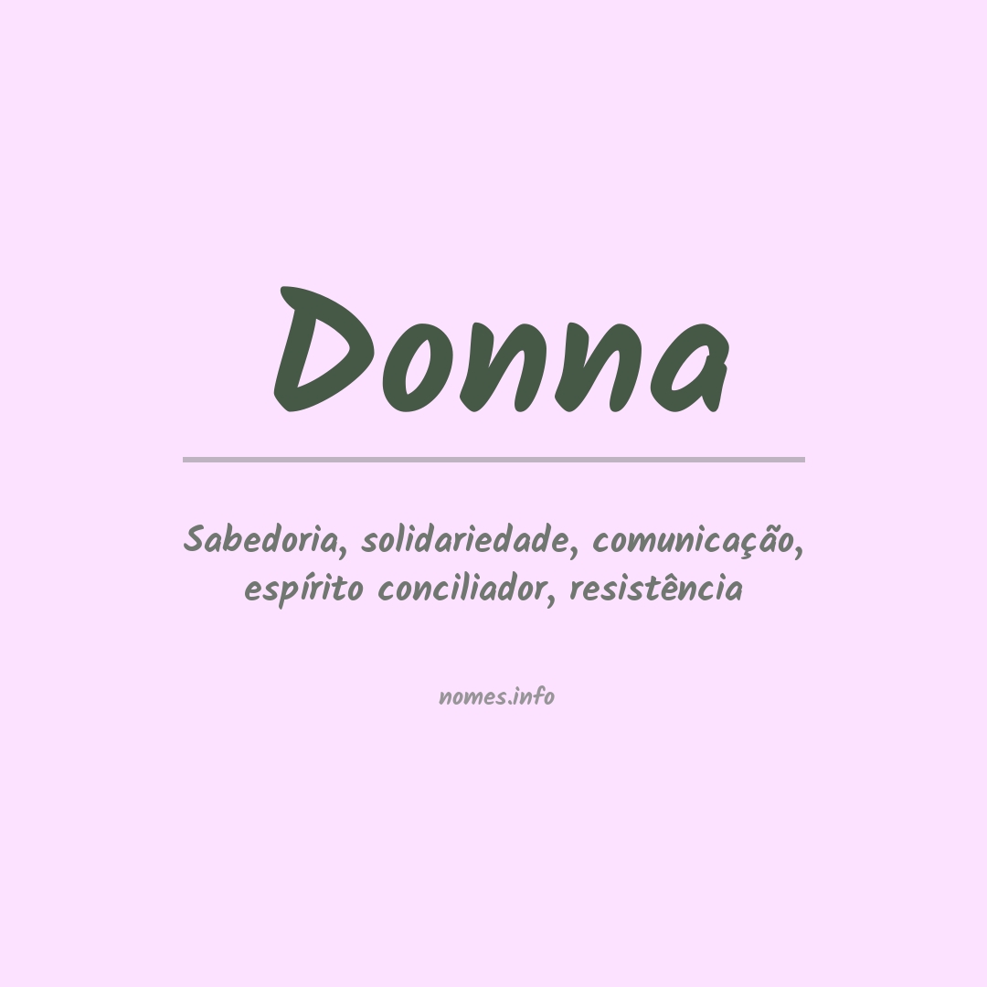 Significado do nome Donna