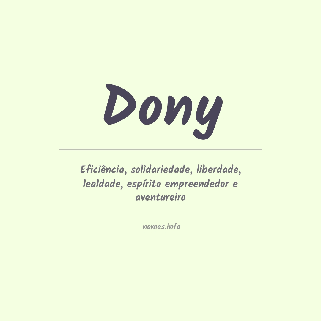 Significado do nome Dony