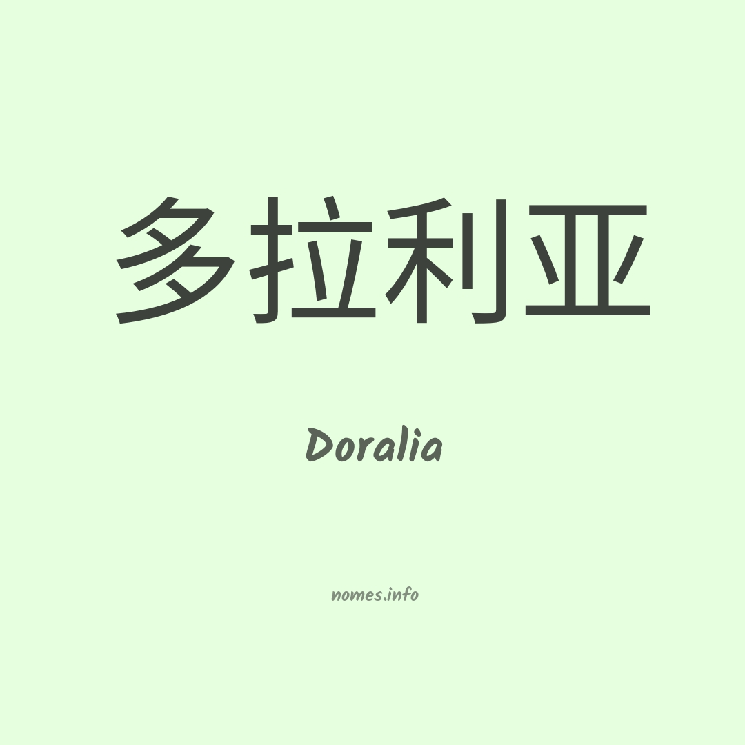 Doralia em chinês