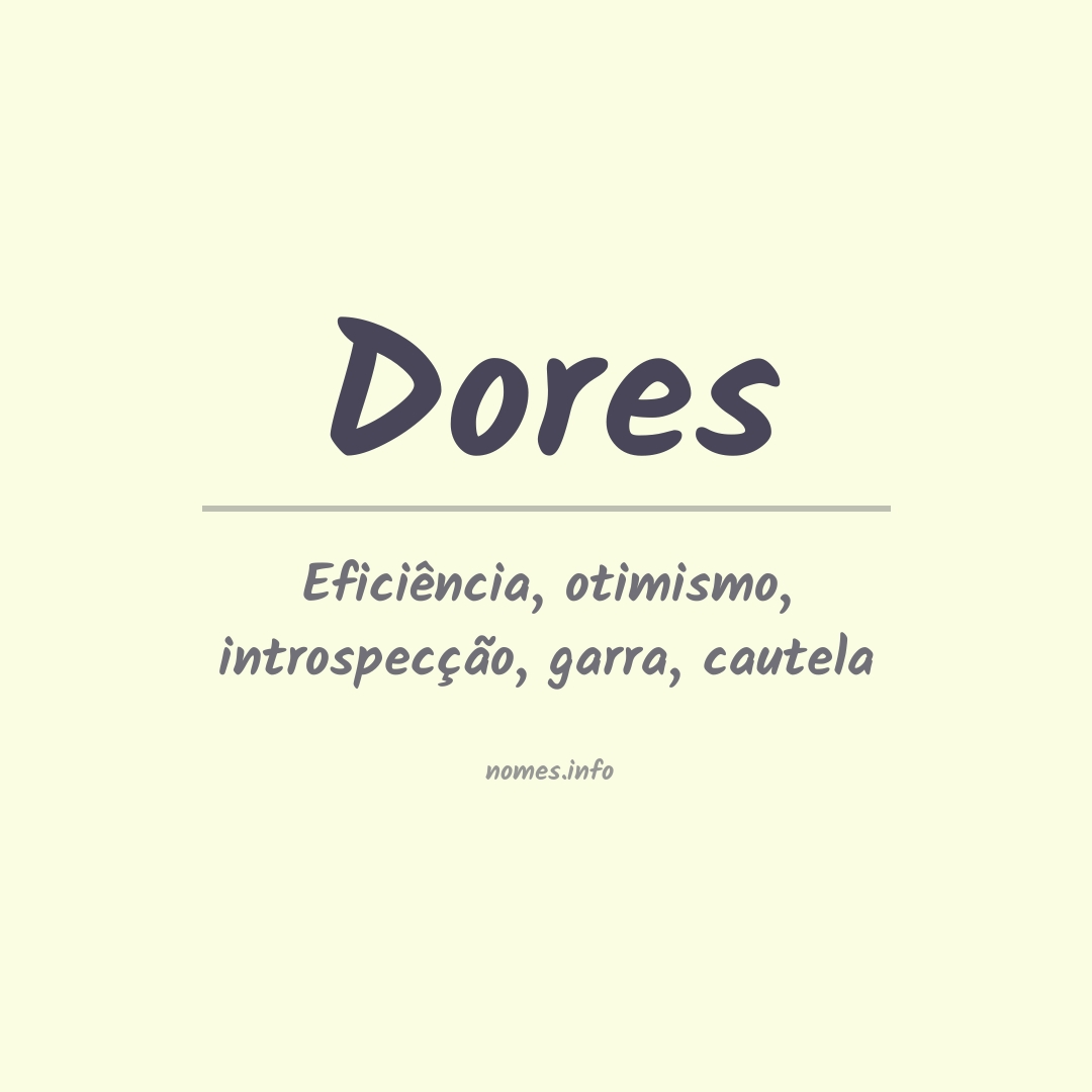 Significado do nome Dores