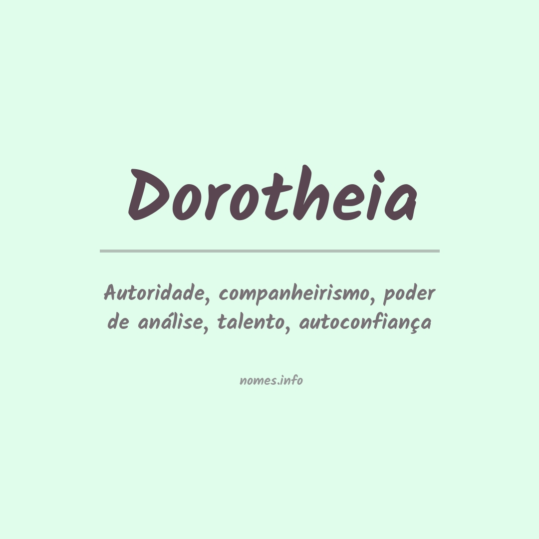 Significado do nome Dorotheia